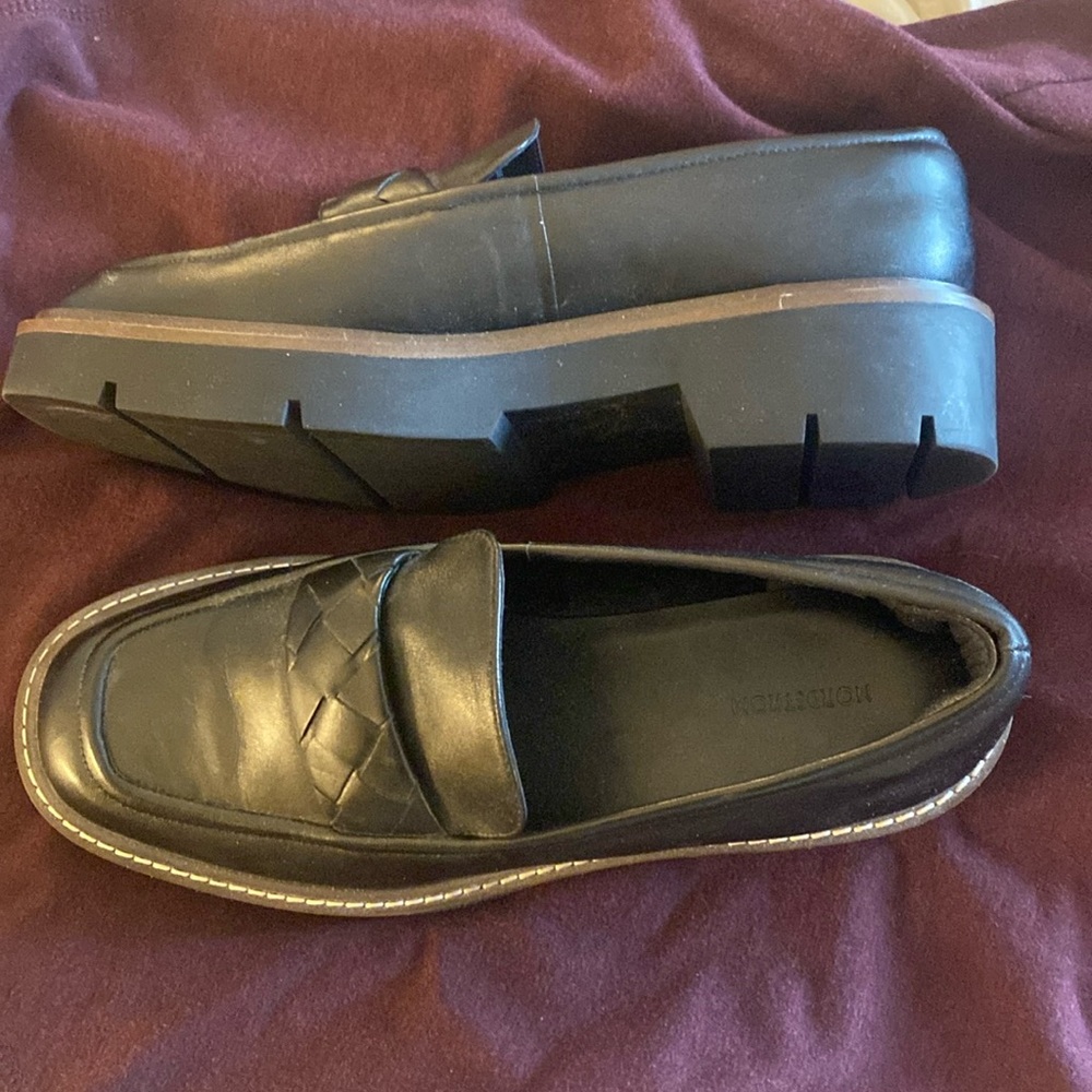 Cute Nordstrom Loafers. Woman’s 9 1/2 W Black. Never worn. Chunky low heel.